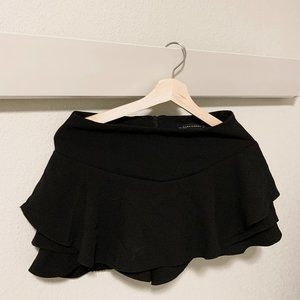Zara Woman Black Ruffled Skirt Shorts Skort Size S